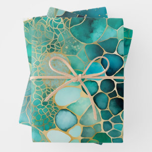 Colourful Abstract Ink Art Wrapping Paper Sheets