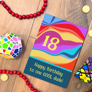 Colourful Abstract Inspirivity Custom Age Birthda Card