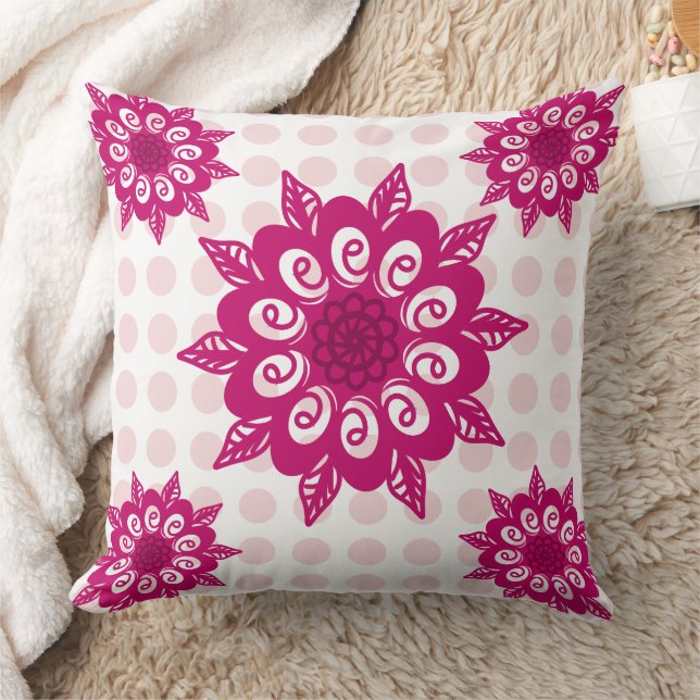 Colourful Abstract Kaleidoscope Flower Pattern Thr Throw Pillow (Blanket)