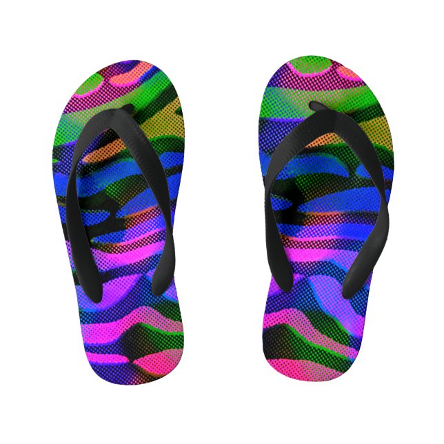 Colourful Abstract   Kid's Flip Flops (Footbed)