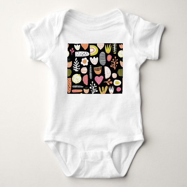 Colourful abstract kids seamless pattern. baby bodysuit (Front)