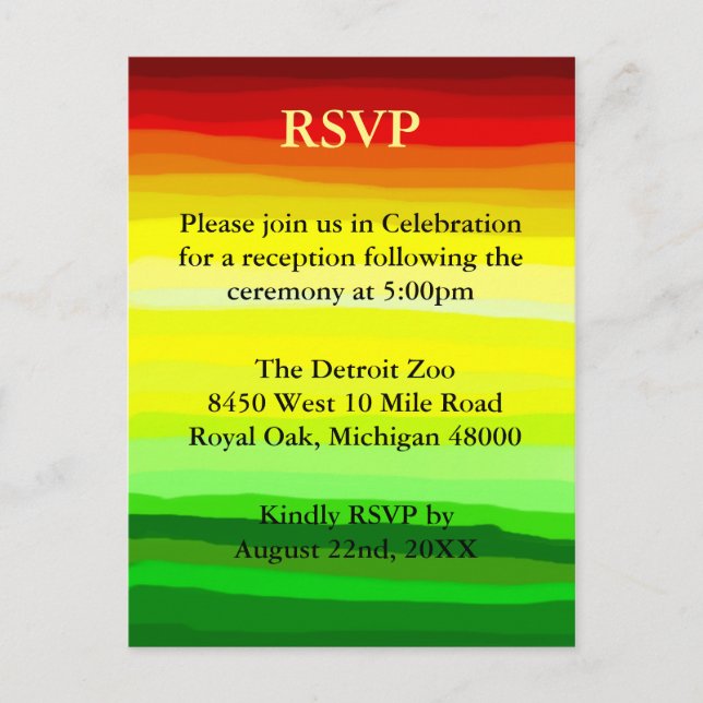 Colourful Abstract Landscape - RSVP Postcard (Front)