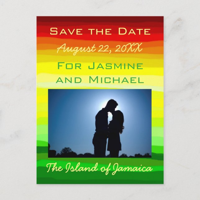 Colourful Abstract Landscape - Save Date Postcard (Front)