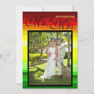 Colourful Abstract Landscape - Wedding Announcemen Invitation