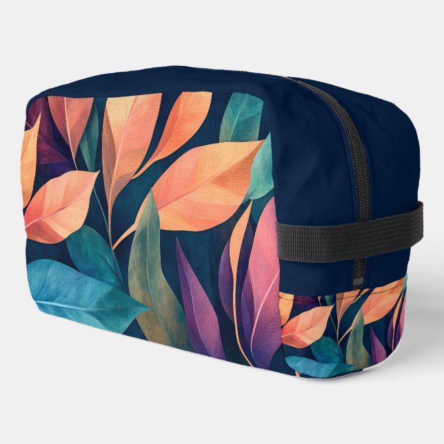 Colourful Abstract Leaves Dopp Kit (Left Corner)