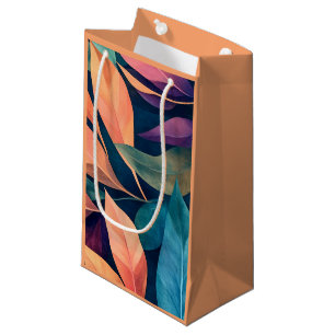 Colourful Abstract Leaves Small Gift Bag