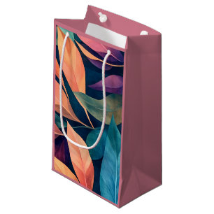 Colourful Abstract Leaves Small Gift Bag
