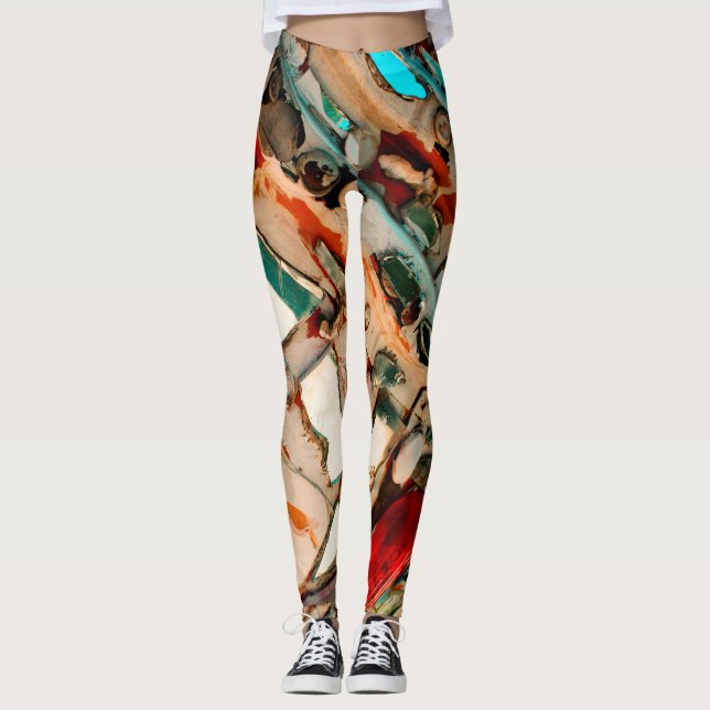 Colourful Abstract Leggings (Front)