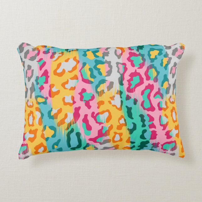 Colourful Abstract leopard animal skin background. Accent Pillow (Front)