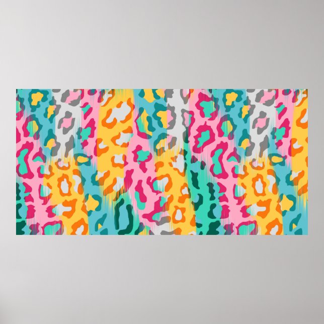 Colourful Abstract leopard animal skin background. Poster (Front)