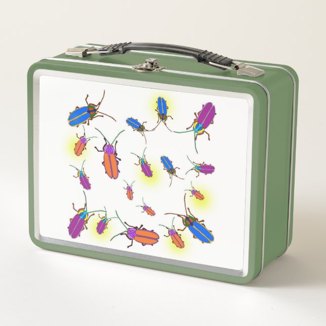Colourful Abstract Lightning Bugs Lunch Box (Front)