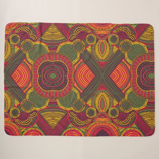Colourful Abstract Lines | Pink Purple Yellow Gree Sherpa Blanket (Front (Horizontal))