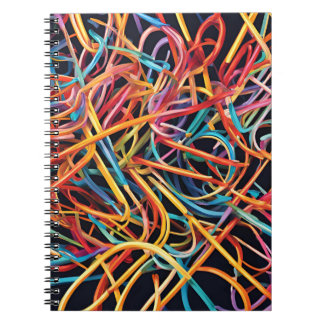 Colourful Abstract Lines Spiral Notebook