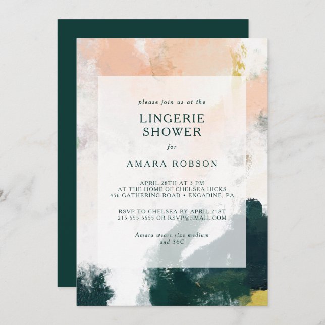 Colourful Abstract Lingerie Shower Invitation (Front/Back)