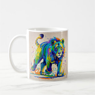 Colourful abstract Lion animal art design  Coffee Mug