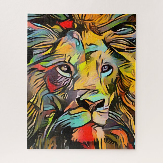 Colourful Abstract Lion | Challenging Hard  Jigsaw Jigsaw Puzzle (Vertical)