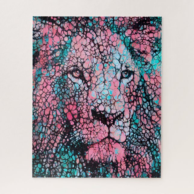 Colourful Abstract Lion | Challenging Hard  Jigsaw Puzzle (Vertical)