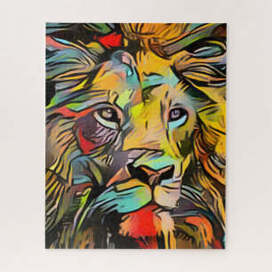 Colourful Abstract Lion   Challenging Hard  Jigsaw Puzzle