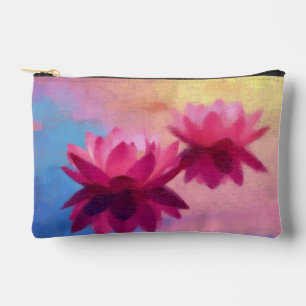 Colourful Abstract Lotus Flowers Accessory Pouch