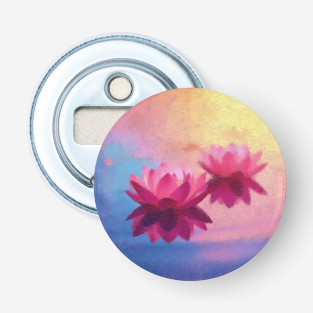 Colourful Abstract Lotus Flowers Bottle Opener (Front)
