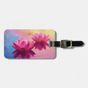Colourful Abstract Lotus Flowers Luggage Tag