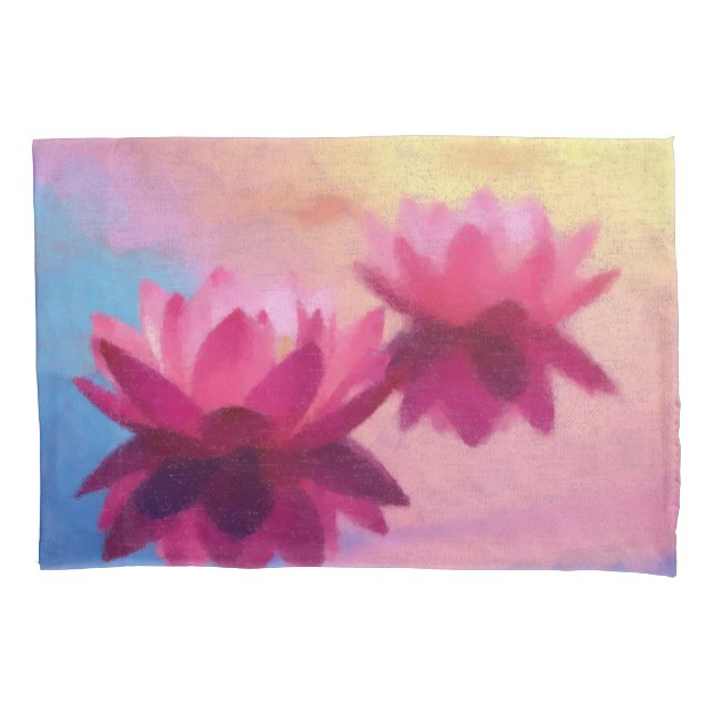 Colourful Abstract Lotus Flowers Pillowcase (Front)