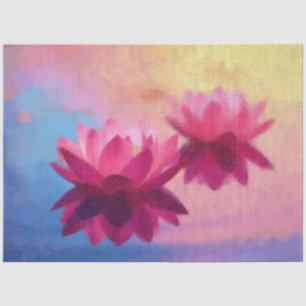 Colourful Abstract Lotus Flowers Tissue Paper