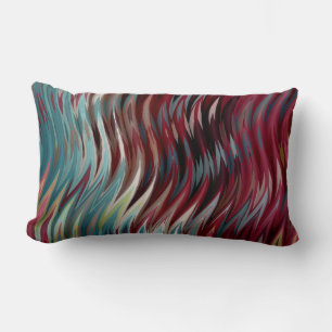 Colourful abstract lumbar pillow