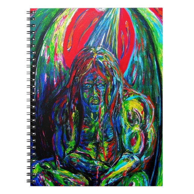 Colourful Abstract Man Oil on Canvas Notebook (Front)