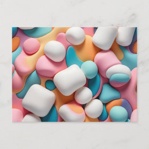 Colourful Abstract Marshmallows Postcard