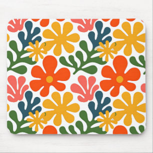 Colourful Abstract Matisse Floral Retro Art Mouse Pad