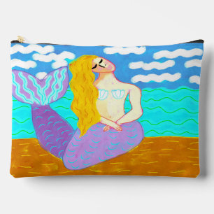 Colourful Abstract Mermaid Painting Accessory Pouch