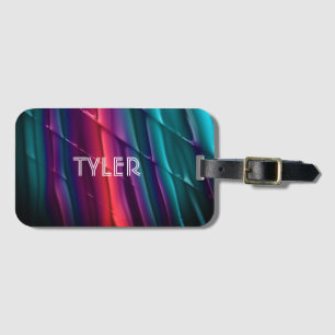 Colourful Abstract Metal Look Name White Text Vs 2 Luggage Tag