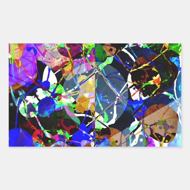 Colourful Abstract Mixed Media Sticker (Front)