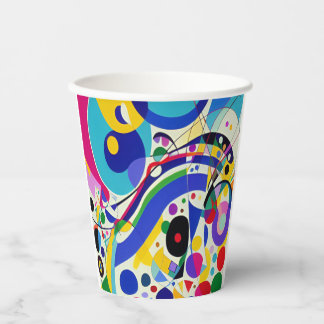 Colourful Abstract Modern Art Design Paper Cups