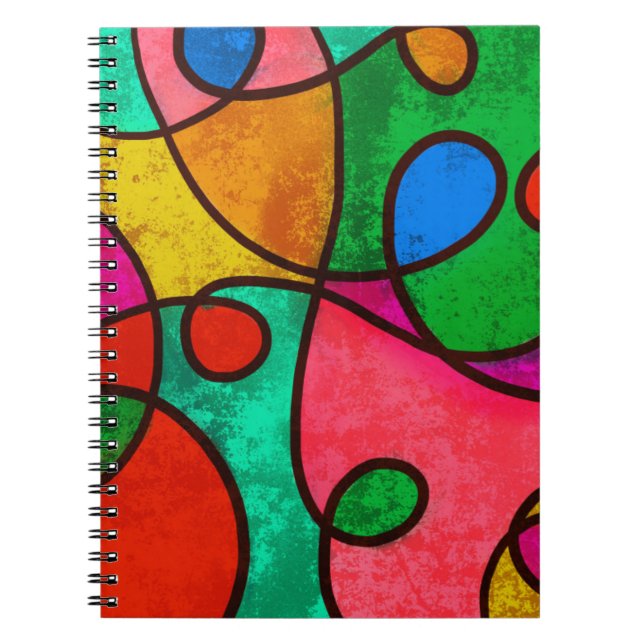 Colourful Abstract Modern Art Notebook (Front)