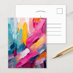Colourful Abstract Modern Art Postcard