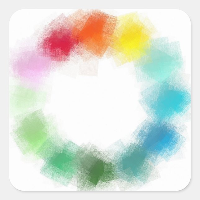 Colourful Abstract Modern Blank Template Custom Square Sticker (Front)