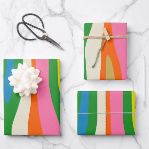 Colourful Abstract Modern Contemporary Retro Wrapping Paper Sheet