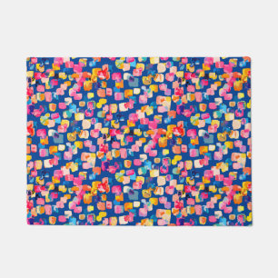 Colourful abstract modern doormat
