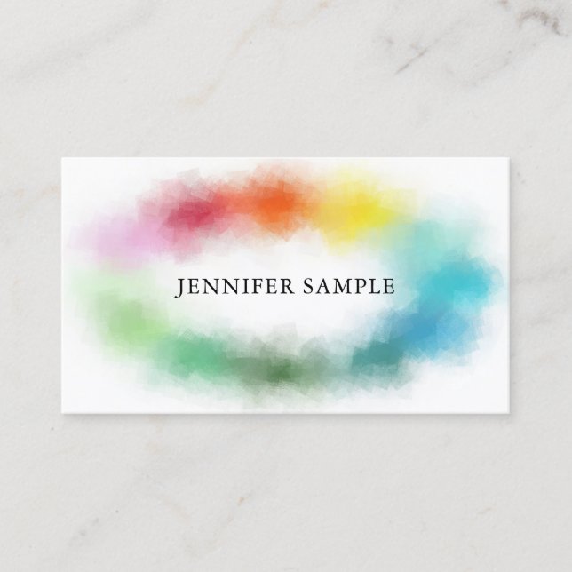 Colourful Abstract Modern Elegant Professional Business Card (Front)