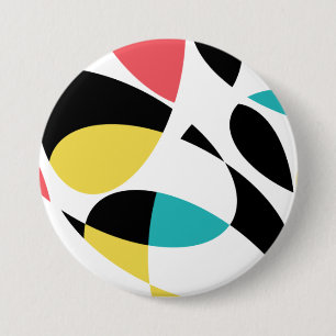 Colourful, abstract, modern, fun geometric pattern 3 inch round button