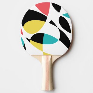 Colourful, abstract, modern, fun geometric pattern ping pong paddle