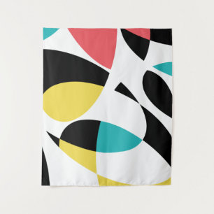 Colourful, abstract, modern, fun geometric pattern tapestry