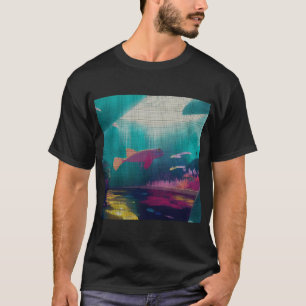 Colourful Abstract Molly Fish 8-bit Pixel Art T-Shirt