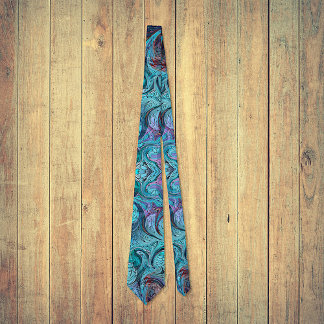 Colourful Abstract Mosaic Dragon or Mermaid Scales Tie