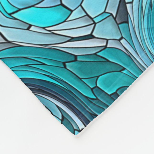 Colourful Abstract Mosaic Mermaid or Dragon Scales Fleece Blanket (Corner)