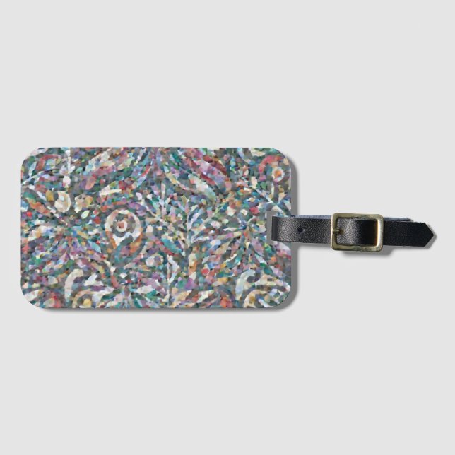 Colourful Abstract Mosaic Pattern Laptop Case  Luggage Tag (Front Horizontal)