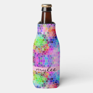 “colourful abstract mosaic stained glass”, “pink b bottle cooler
