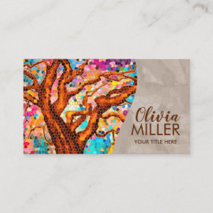 Colourful Abstract Mosaic Tree Business Card